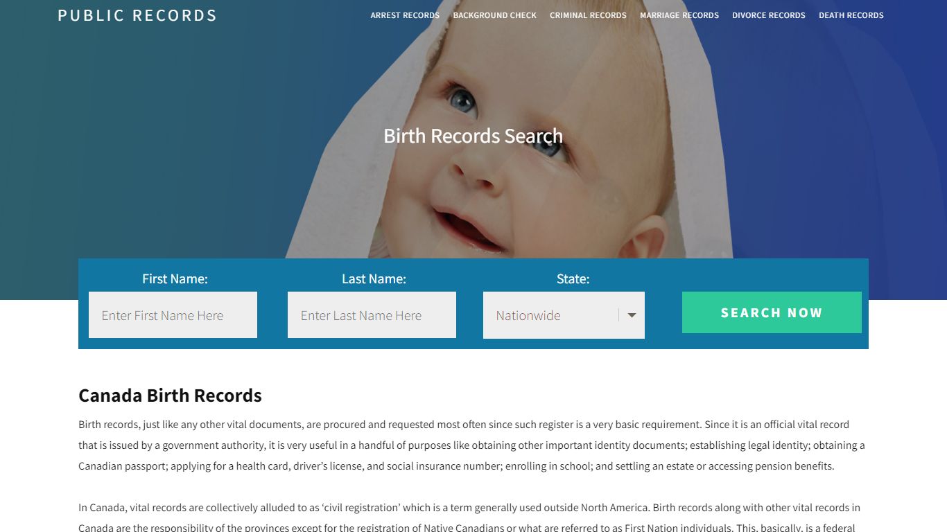 Canada Birth Records | Enter Name and Search. 14Days Free